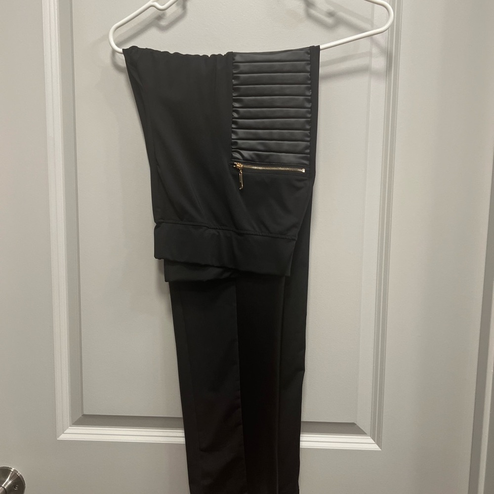 Black Pants with Gold Zipper Detail XL Stretch